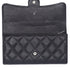CHANEL Matelasse Long Flap Wallet Black Caviar Leather